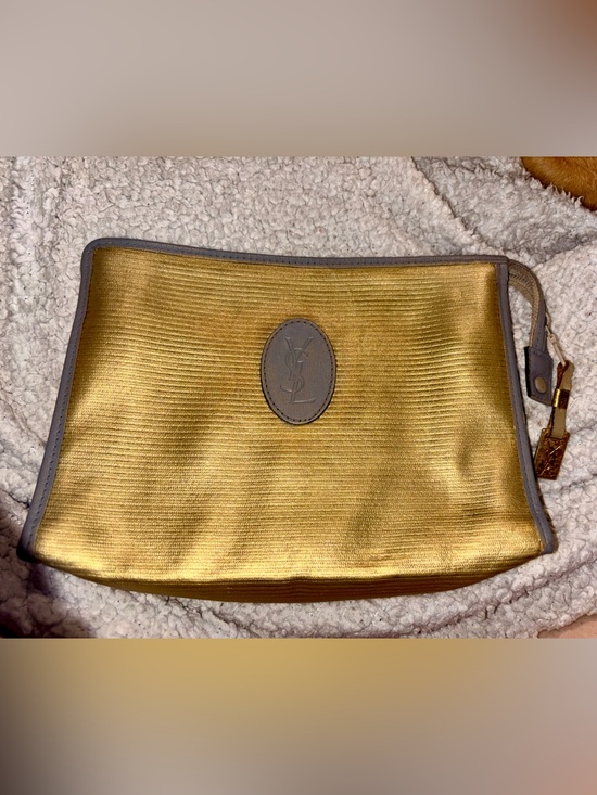 Yves Saint Laurent Handbags - Vintage YSL Yves Saint Laurent Gold Toiletry Pouch/Crossbody Bag